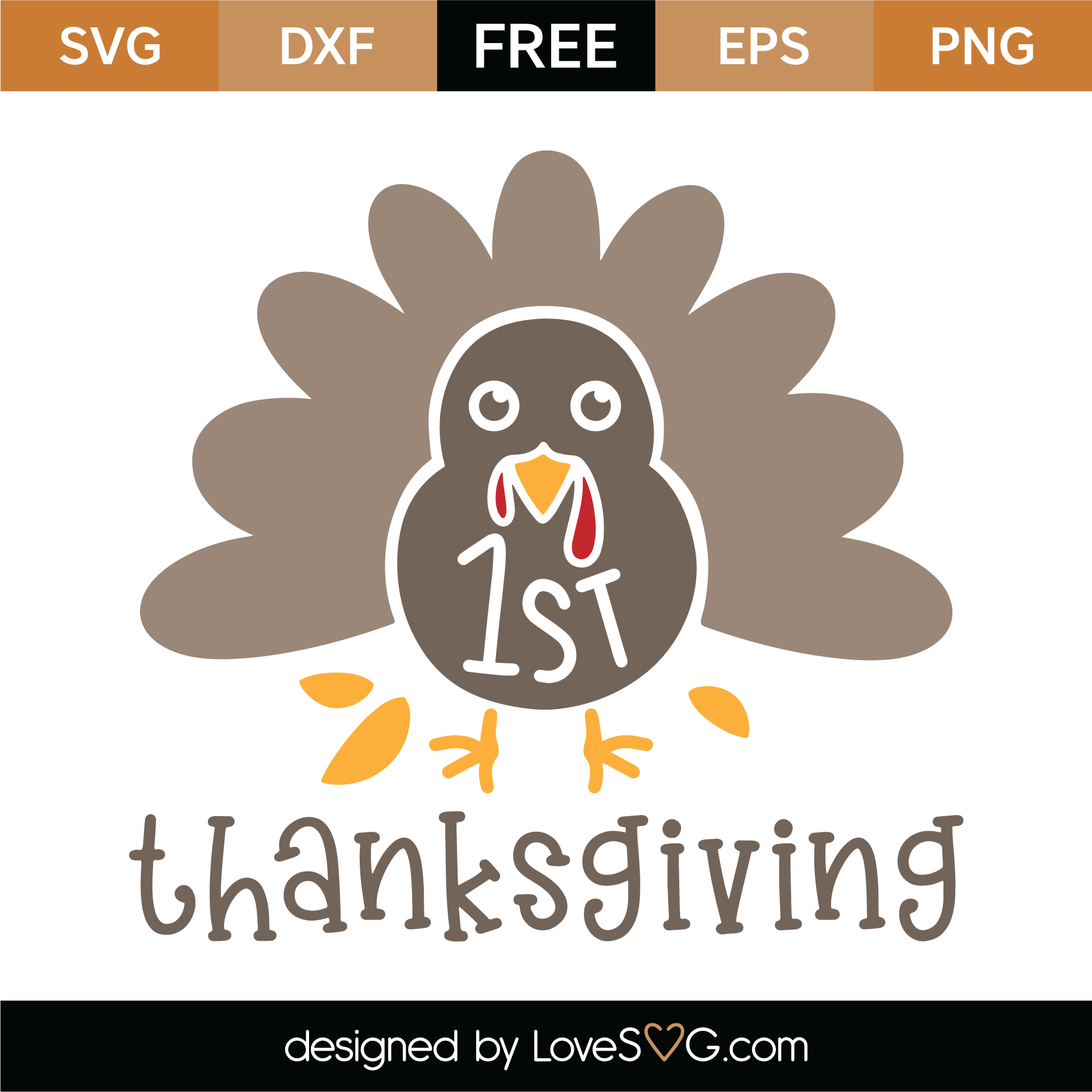 Download Free 1st Thanksgiving SVG Cut File | Lovesvg.com