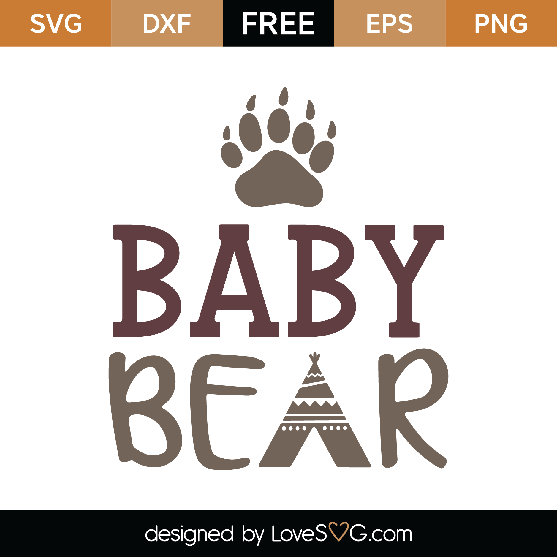 Download Free Baby Bear SVG Cut File | Lovesvg.com