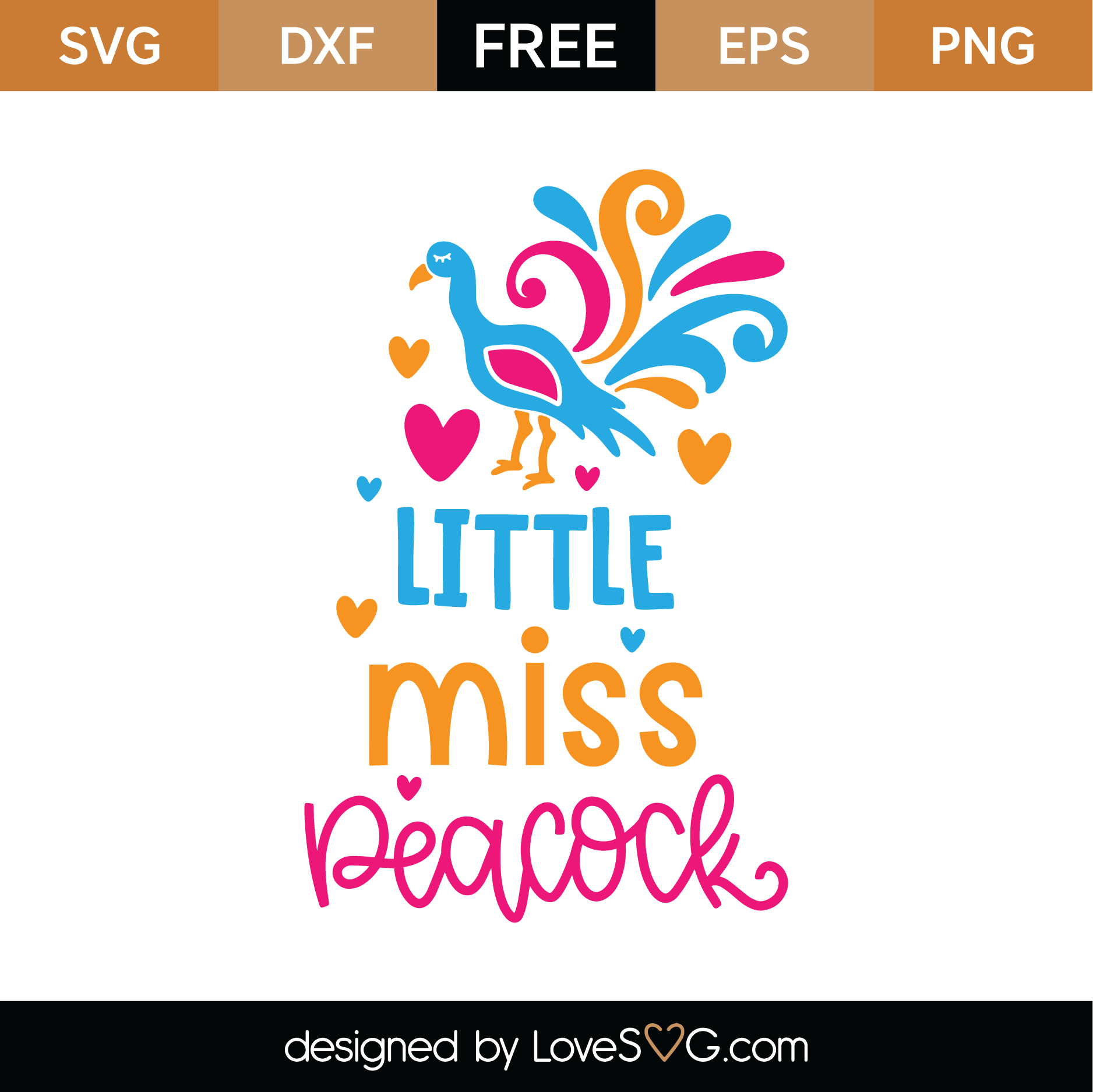 Download Free Little Miss Peacock SVG Cut File | Lovesvg.com