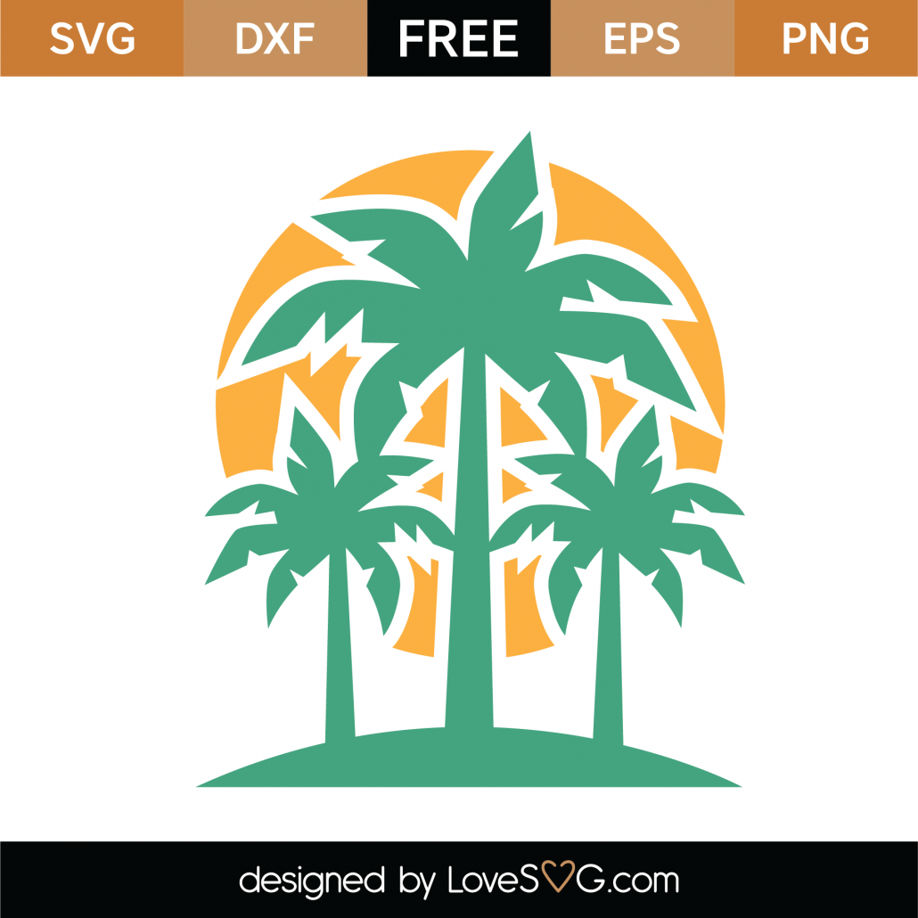 Free Palm Trees SVG Cut File | Lovesvg.com