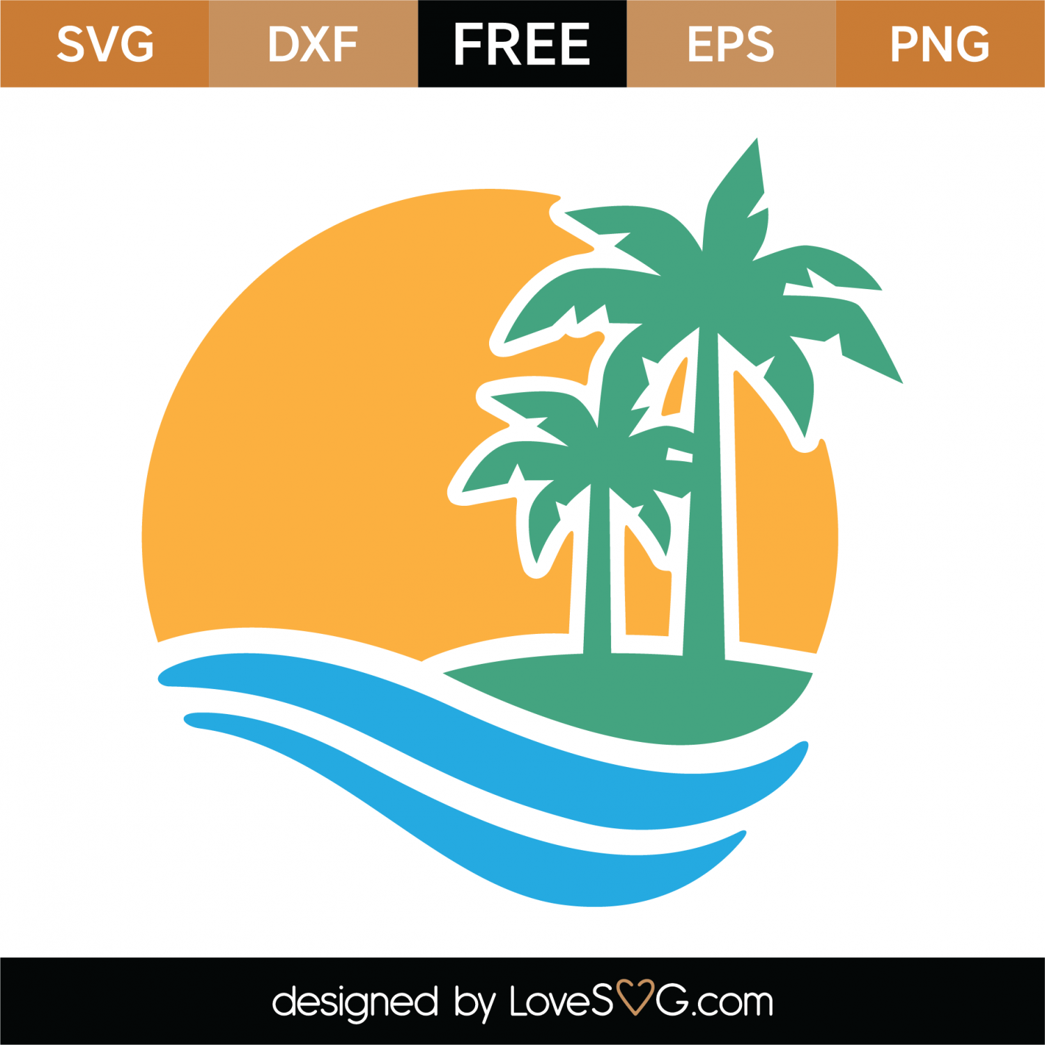 Free Palm Trees SVG Cut File | Lovesvg.com