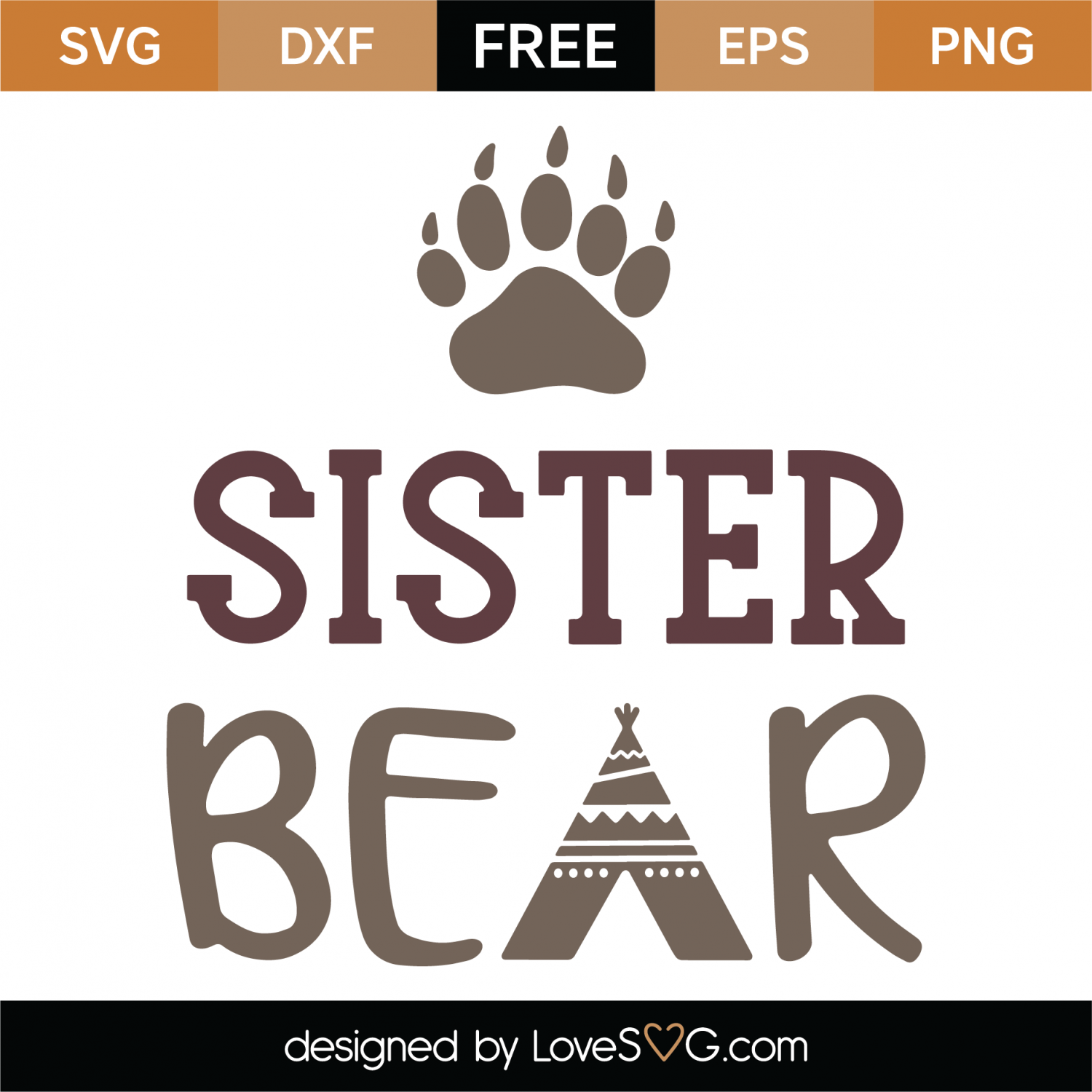 Download Free Sister Bear SVG Cut File | Lovesvg.com