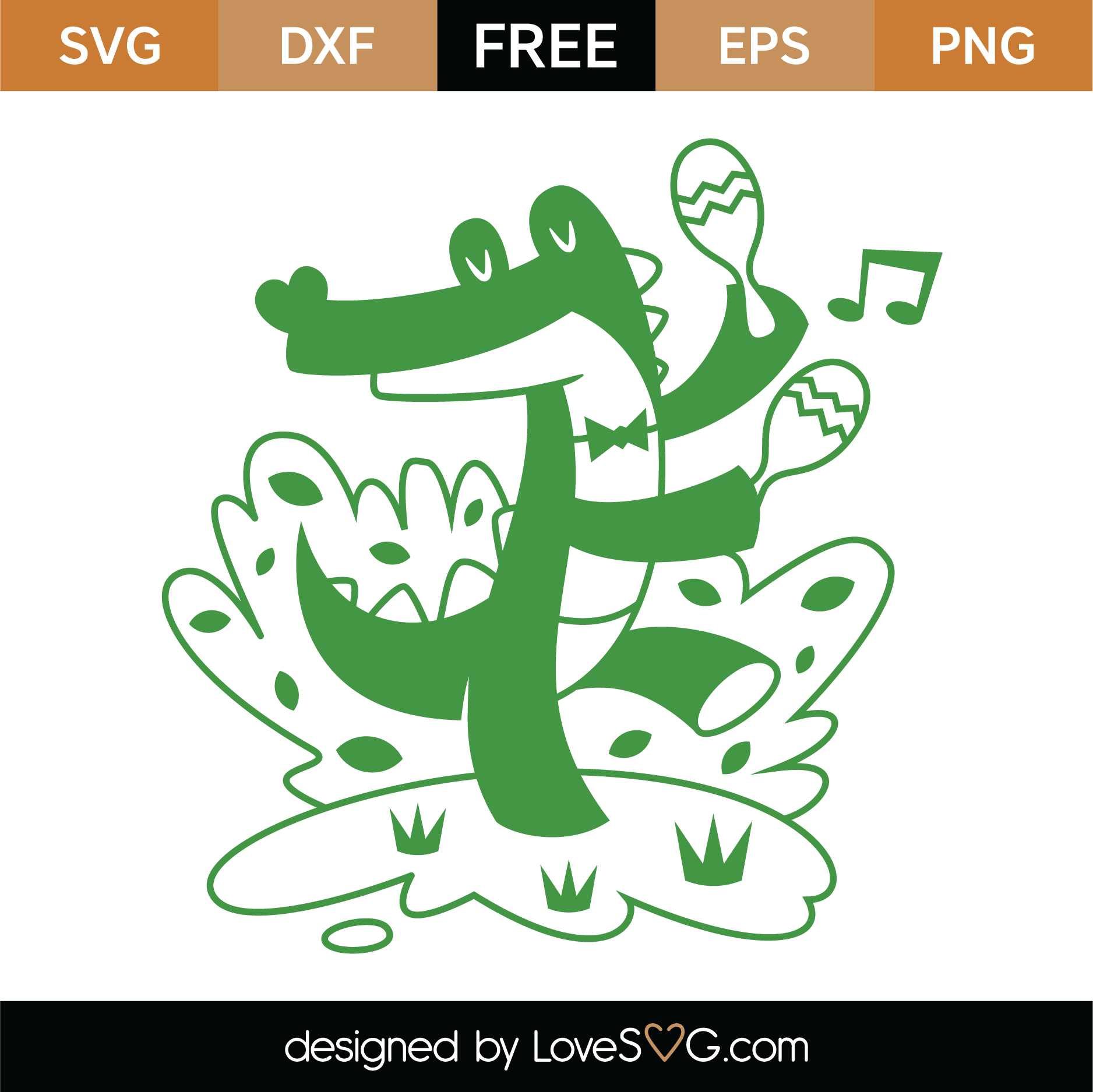 Download Free Whimsical Alligator SVG Cut File | Lovesvg.com