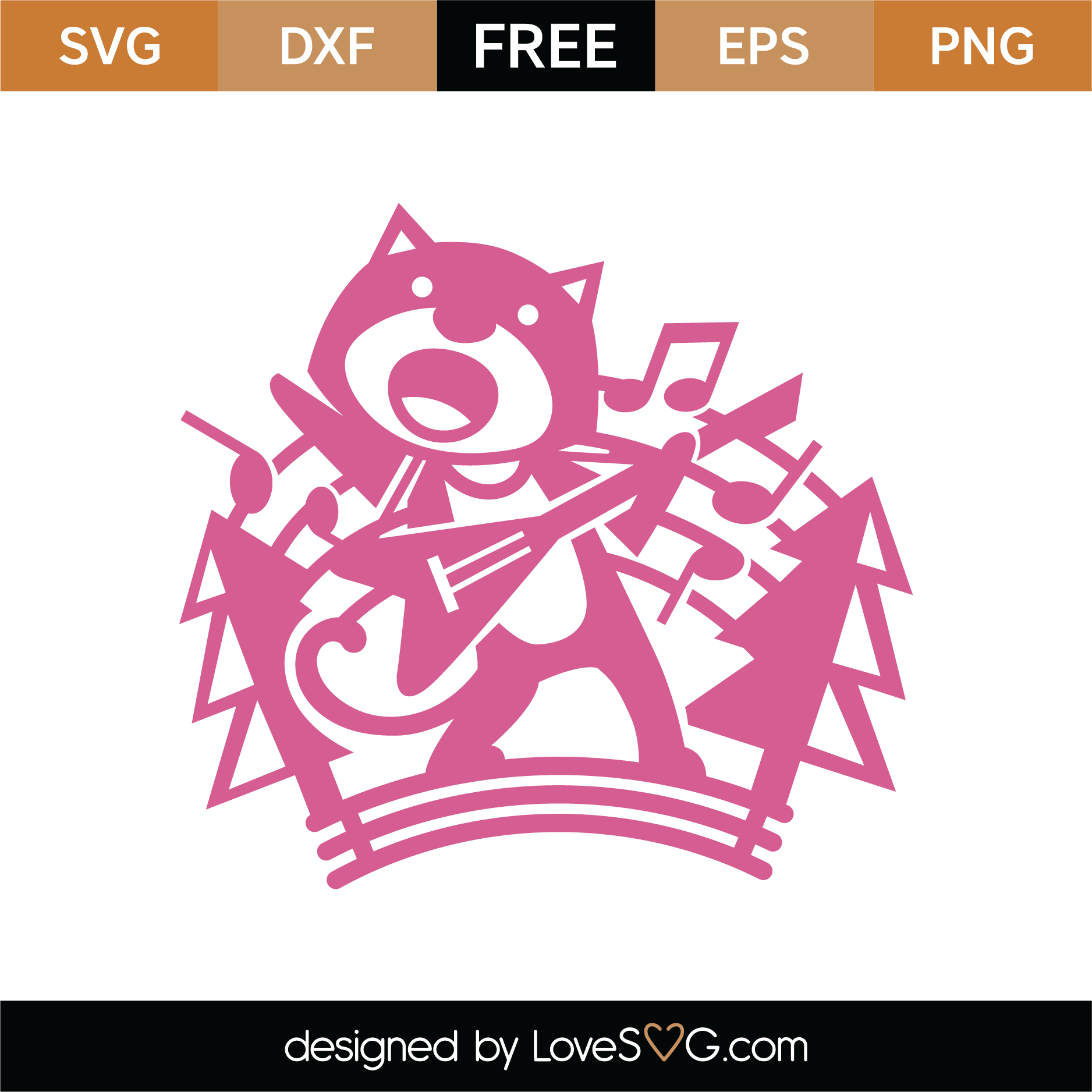 Download Free Whimsical Cat SVG Cut File | Lovesvg.com