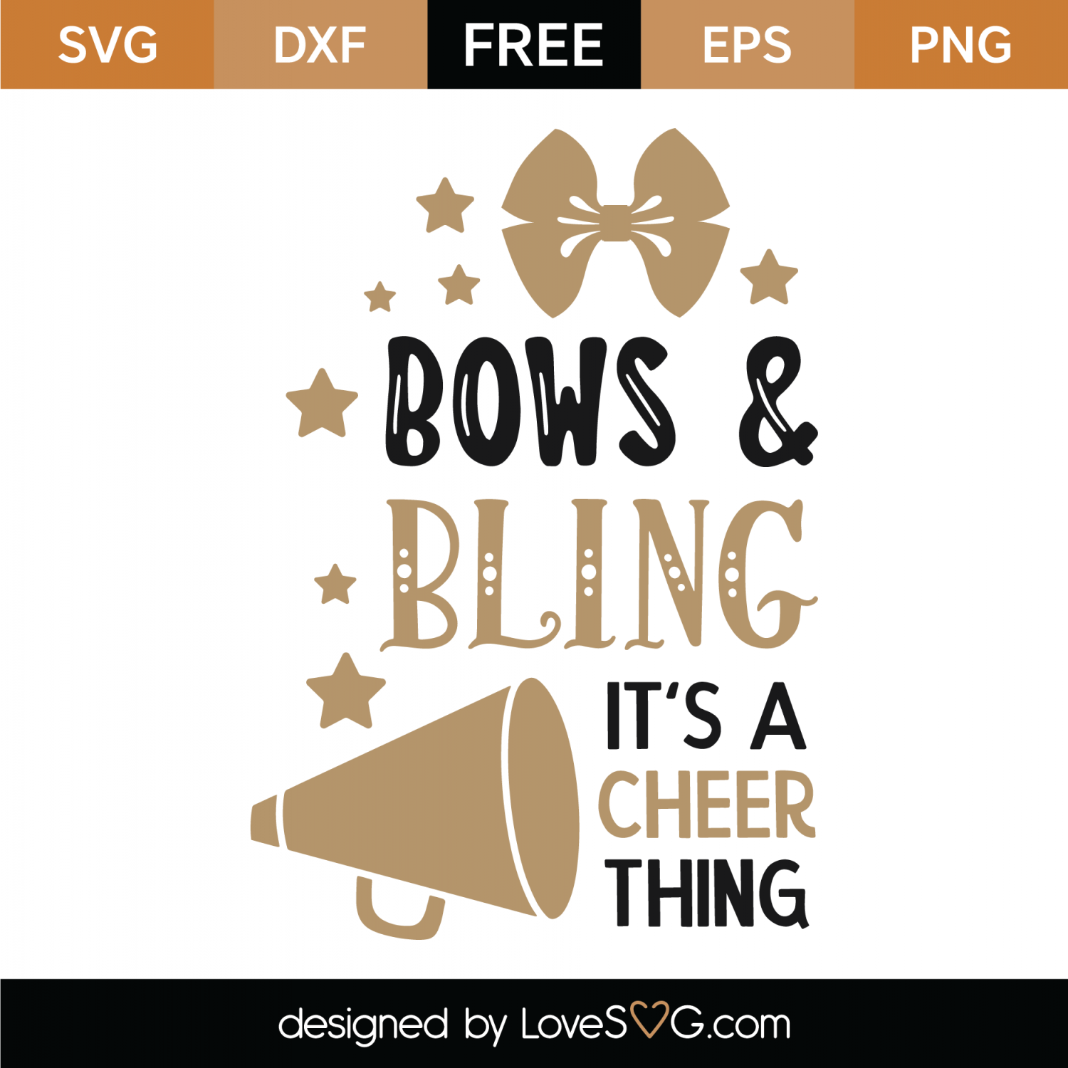 Download Free Bows and Bling It's A Cheer Thing SVG Cut File ...