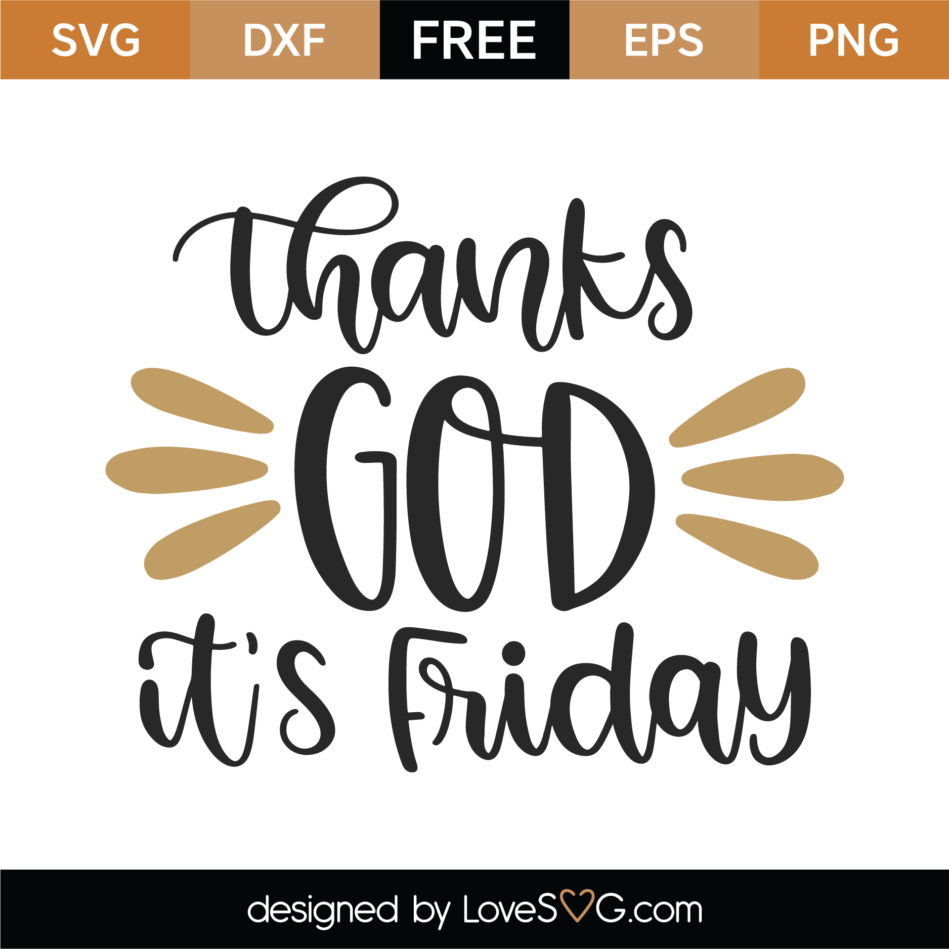 Free Thanks God It's Friday SVG Cut File | Lovesvg.com