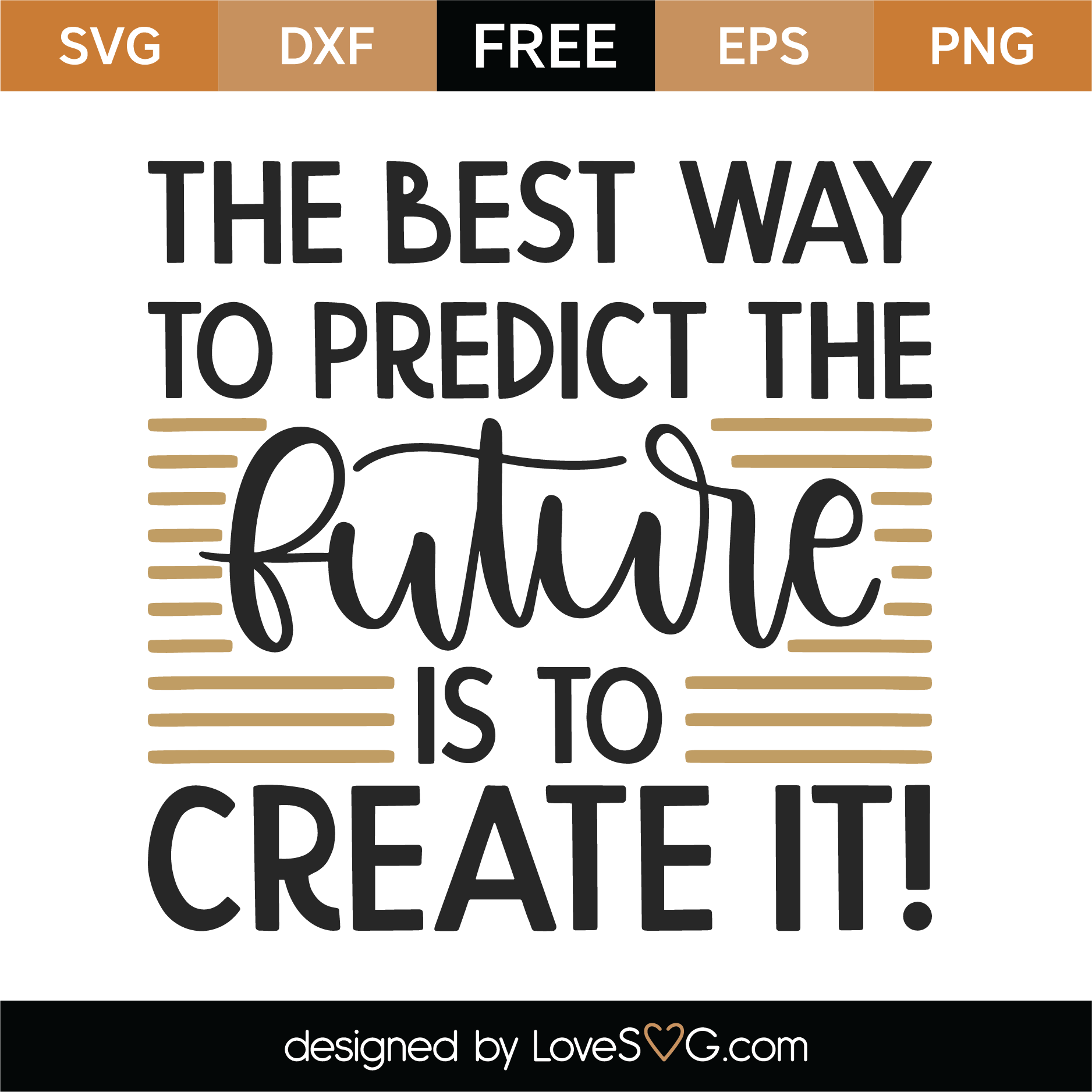 Free The Best Way To Predict The Future Is To Create It SVG Cut File