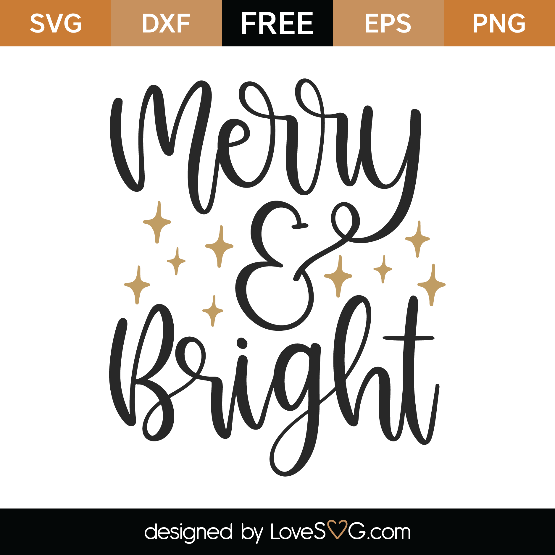 Download Free Merry and Bright SVG Cut File | Lovesvg.com