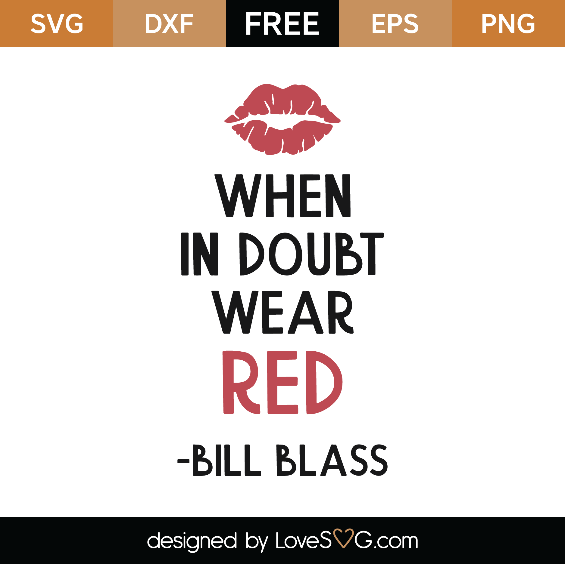 Free When In Doubt Wear Red SVG Cut File | Lovesvg.com