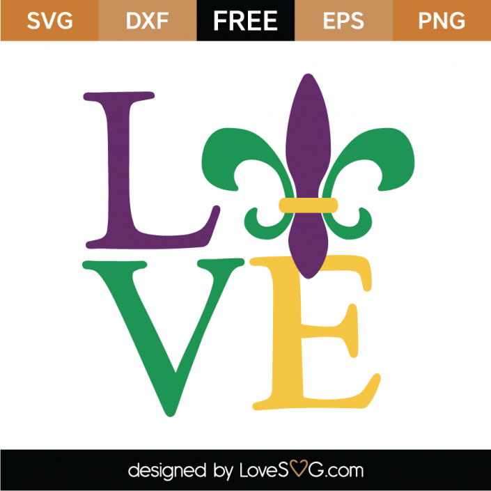 Download Free Mardi Gras Love SVG Cut File | Lovesvg.com