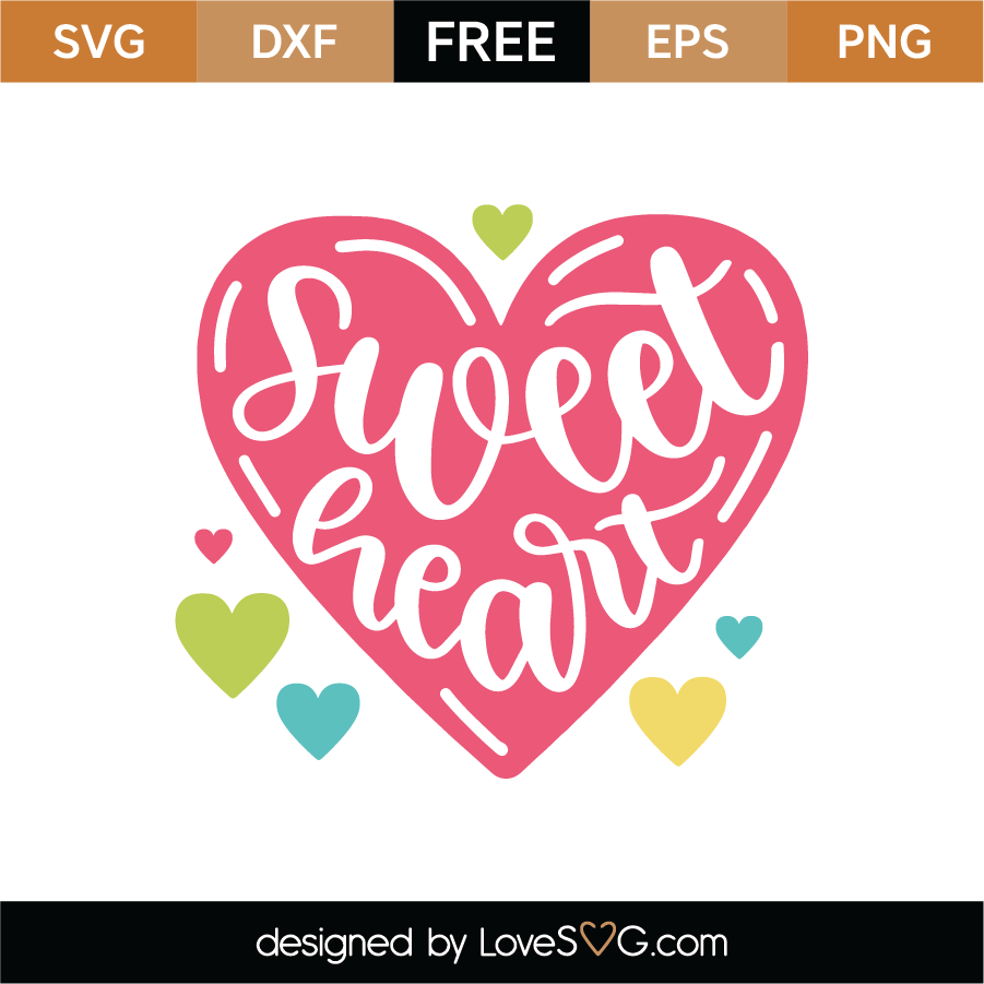Download Free Sweet Heart SVG Cut File | Lovesvg.com