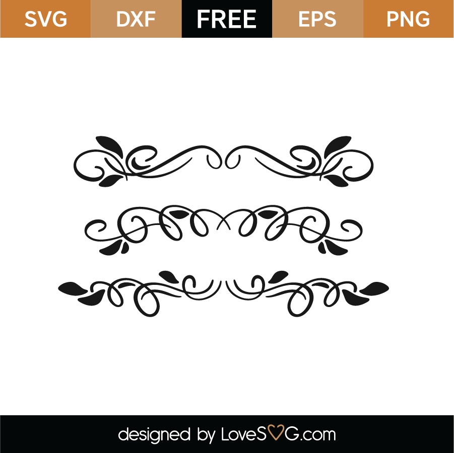 Free Black Flourish Borders SVG Cut File | Lovesvg.com