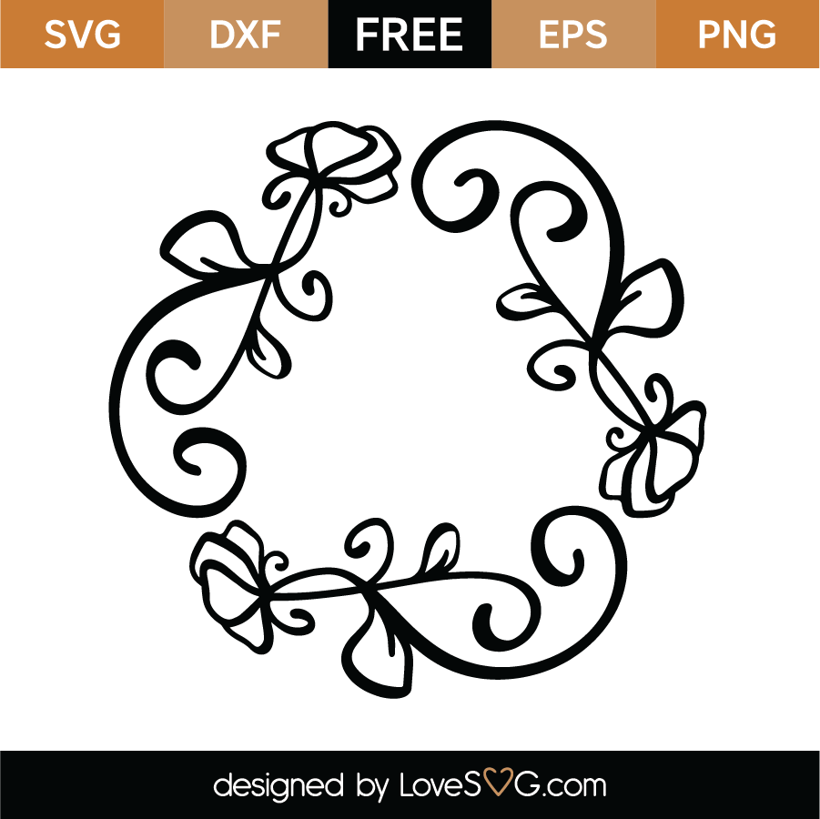 Free Black Monogram Frame SVG Cut File | Lovesvg.com