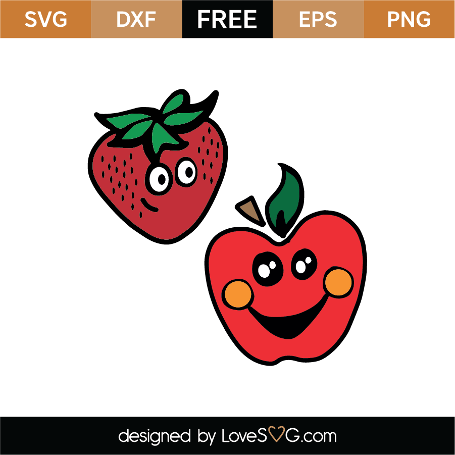 Download Free Apple and Strawberry SVG Cut File | Lovesvg.com