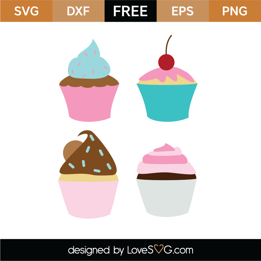 Download Free 4 Little Cupcakes SVG Cut File - Lovesvg.com
