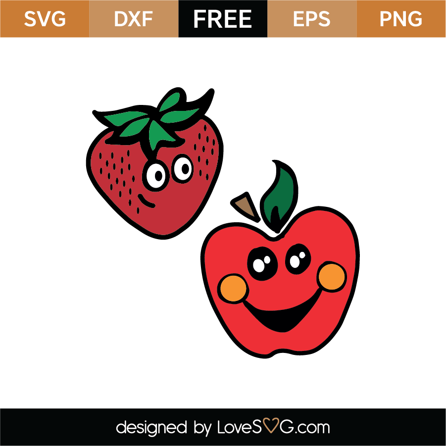 Download Free Apple And Strawberry Svg Cut File Lovesvg Com