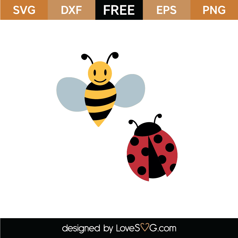 Download Free Bee and Ladybug SVG Cut File - Lovesvg.com