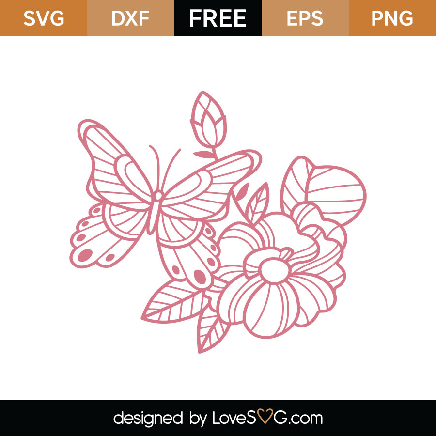 Download Butterfly And Flower Bouquet Lovesvg Com