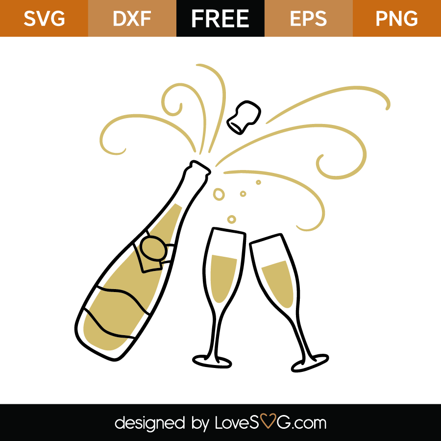 Free Champagne SVG Cut File - Lovesvg.com