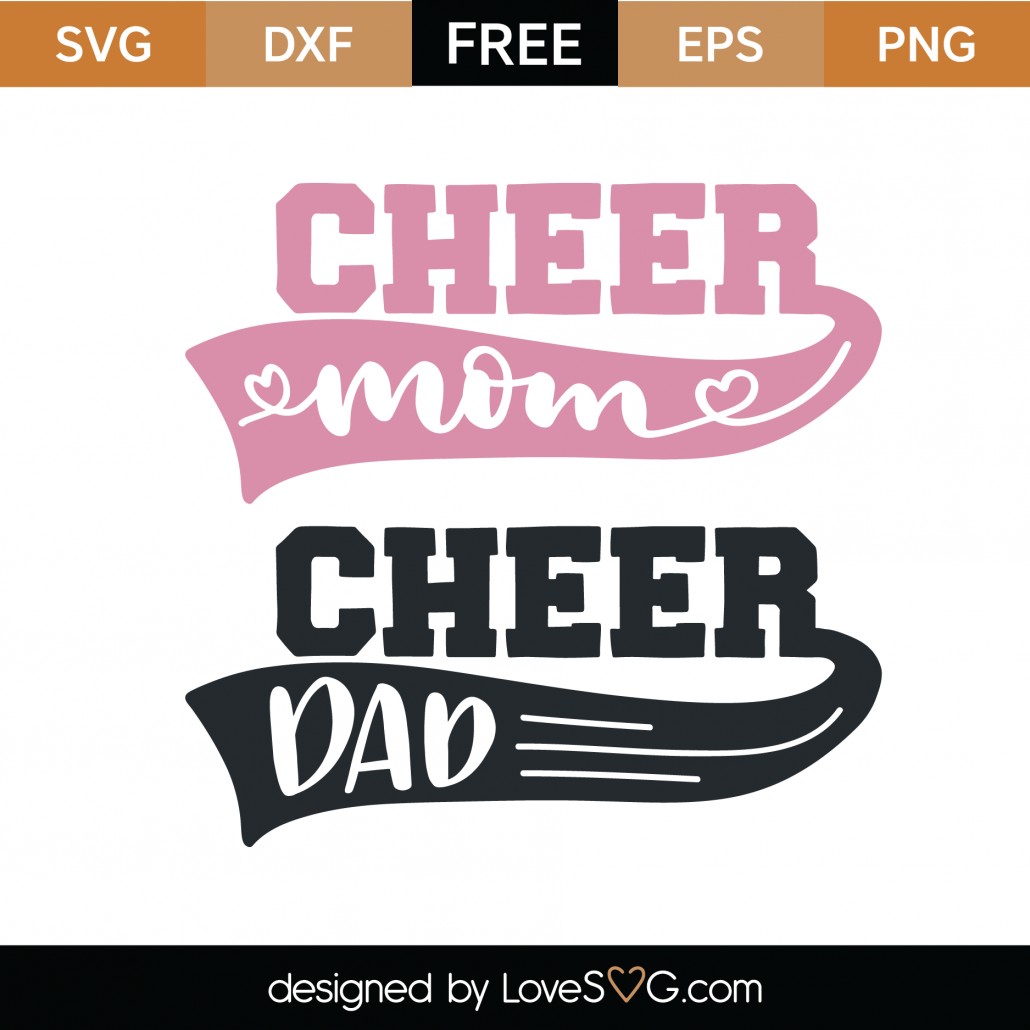 Free Cheer Mom Cheer Dad SVG Cut File - Lovesvg.com.