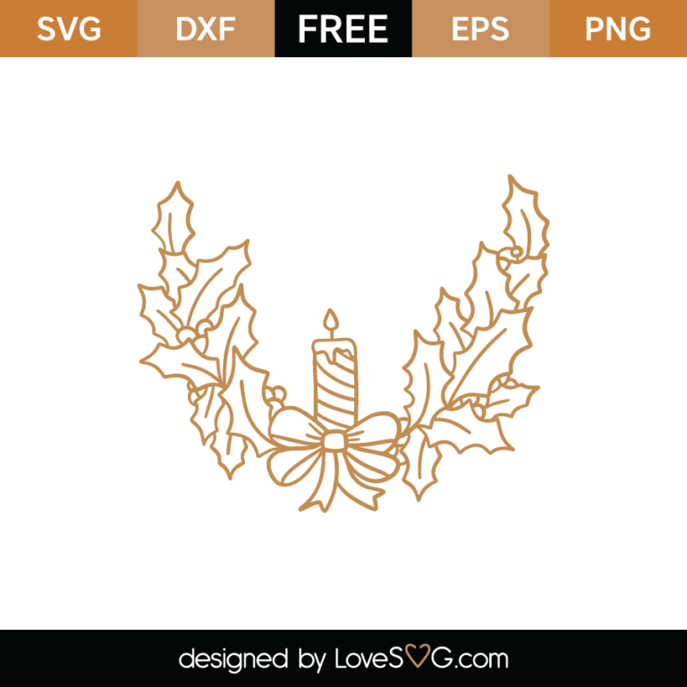 Free Christmas Candle SVG Cut File - Lovesvg.com Free Christmas Candle SVG Cut File - Lovesvg.com