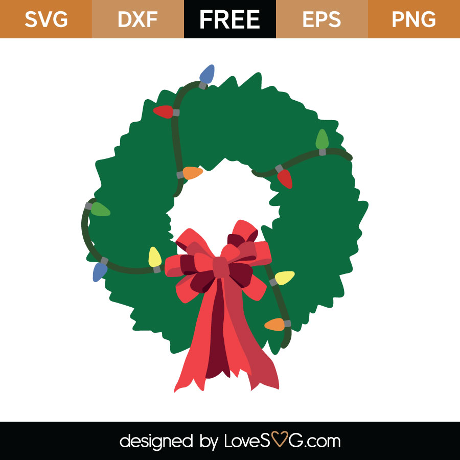 Christmas Wreath SVG Cut File - Lovesvg.com