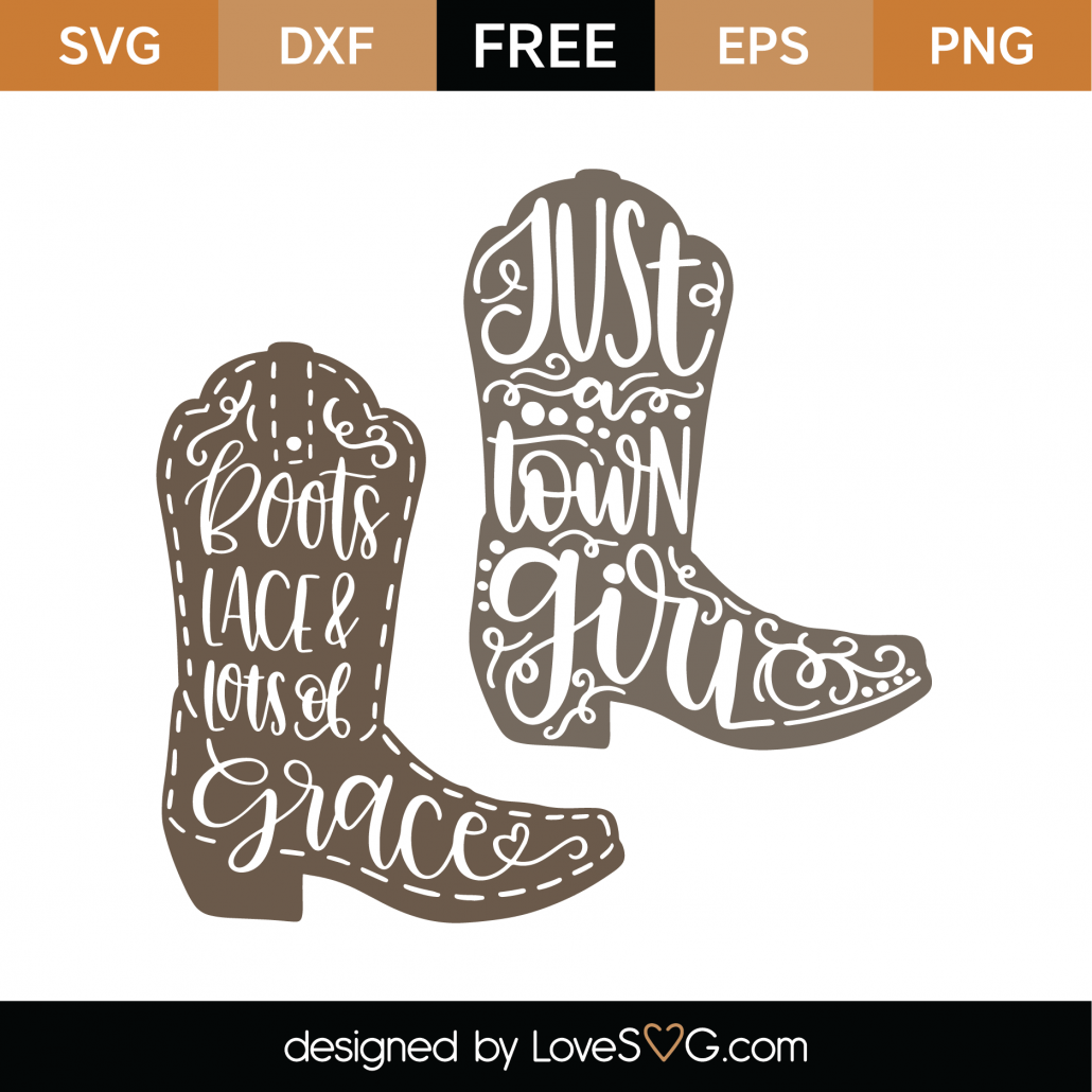 Download Free Cowboy Boots with Words SVG Cut File - Lovesvg.com