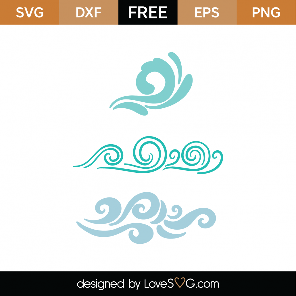 Free Decorative Waves Svg Cut File Lovesvg Com