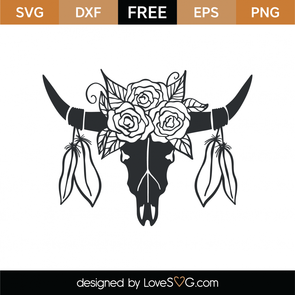 Download Free Floral Skull Bull Svg Cut File Lovesvg Com