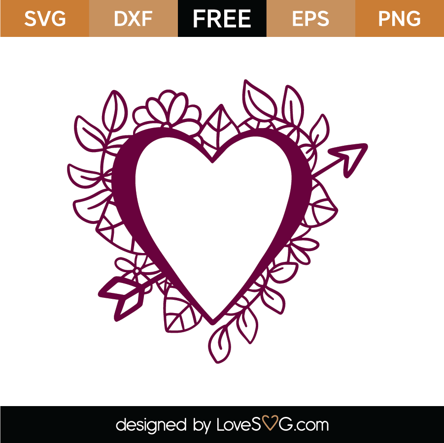 Download Free Floral Heart SVG Cut File - Lovesvg.com