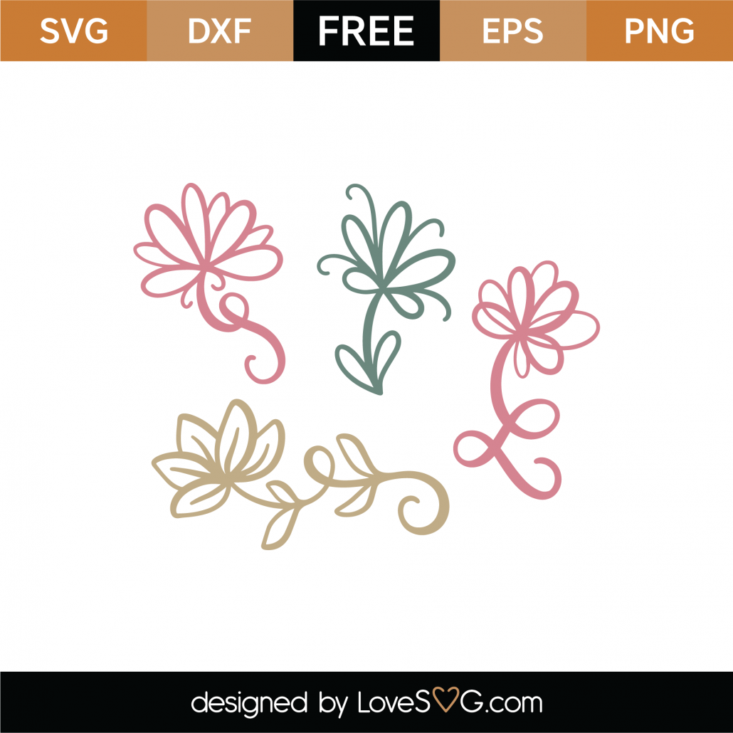 Free Flowers SVG Cut File - Lovesvg.com