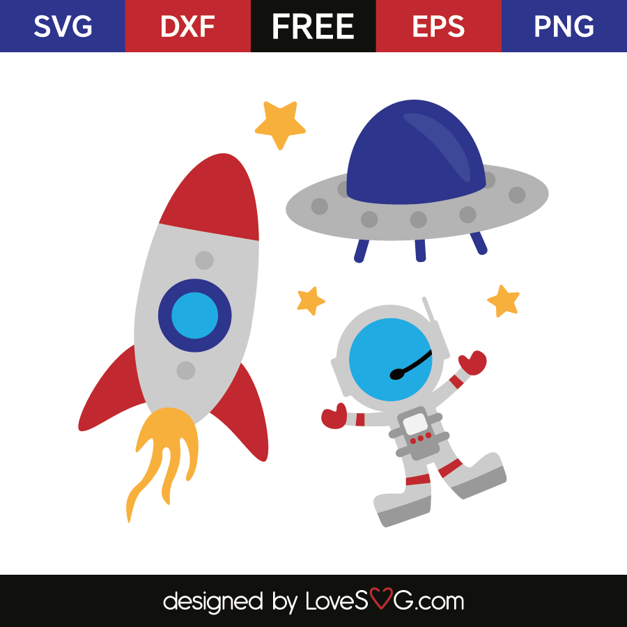 Download Astronaut Rocket And Ufo Lovesvg Com
