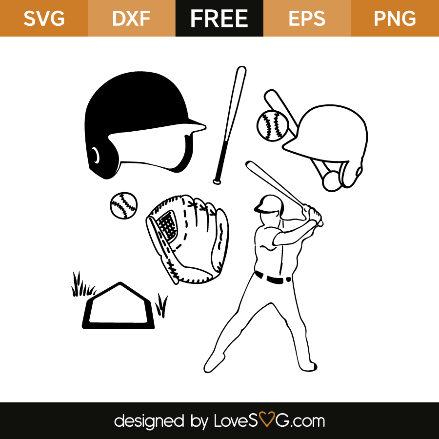 Download Baseball Elements - Lovesvg.com