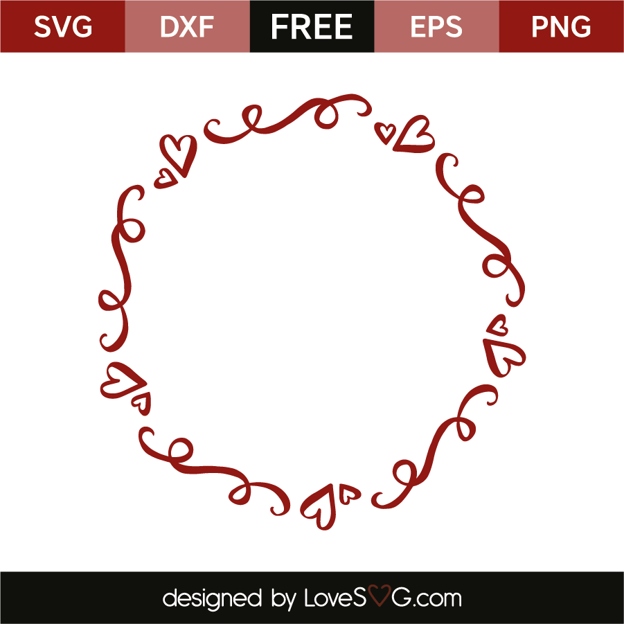 Free Heart Monogram Frame SVG Cut File