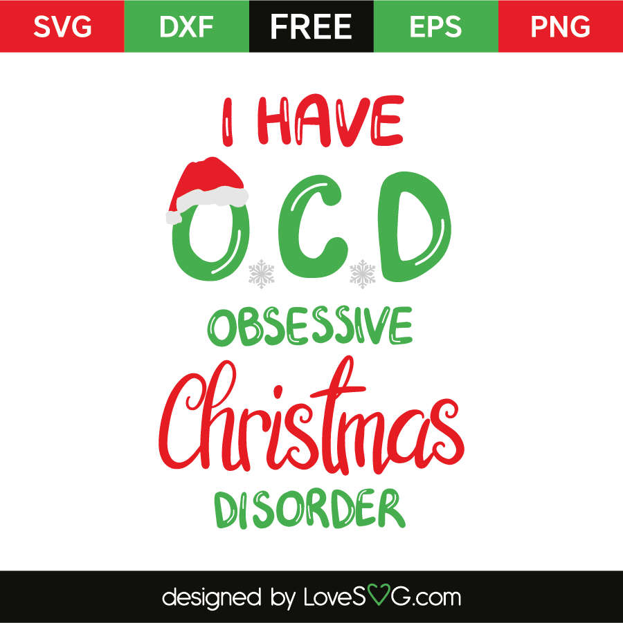 I Have OCD Obsessive Christmas Disorder Vinyl WINE BOTTLE Decal 