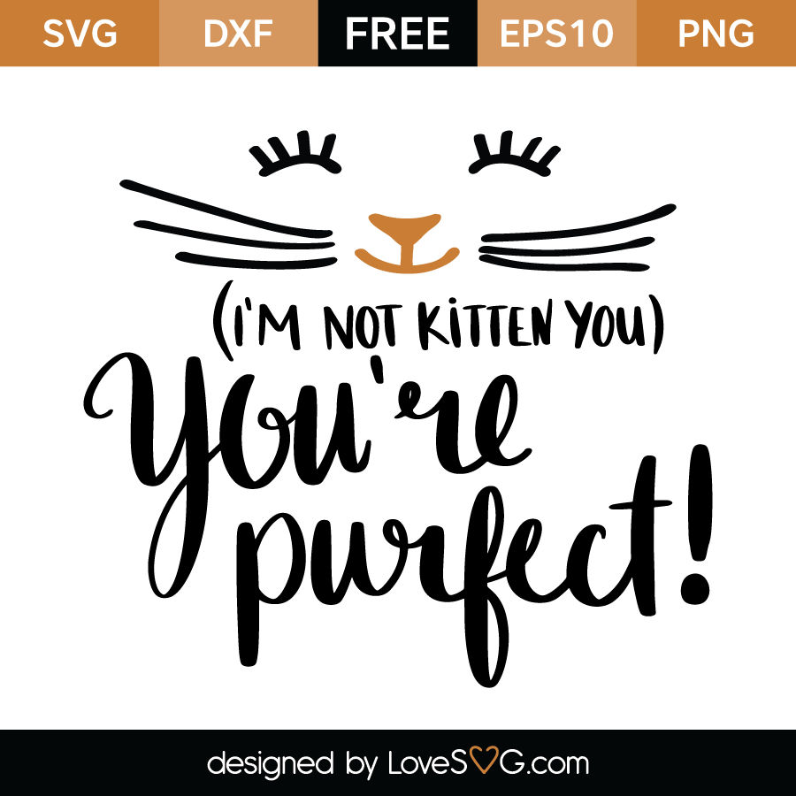 I'm Not Kitten You You're Purfect - Lovesvg.com