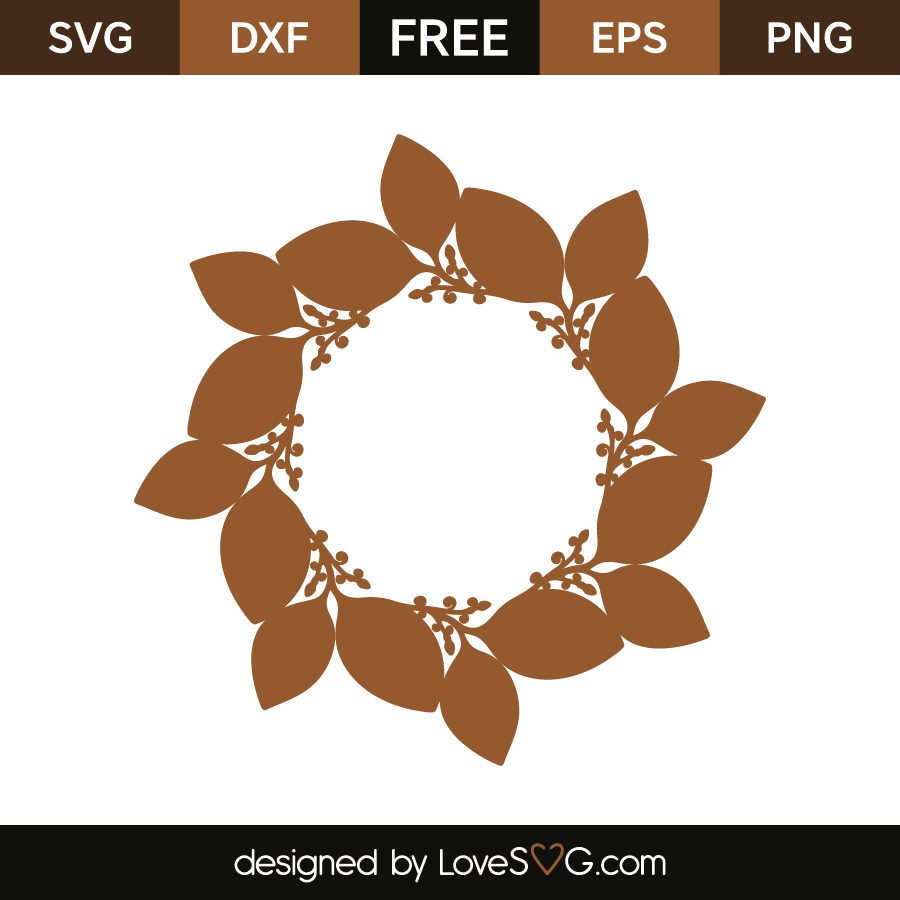 Download Leaves Monogram Frame - Lovesvg.com