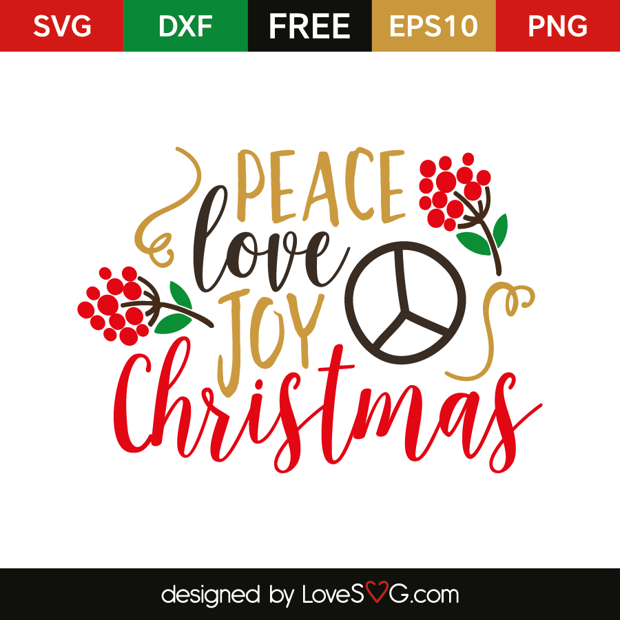 Peace Love Joy Christmas - Lovesvg.com