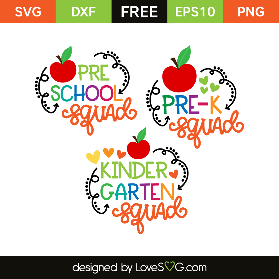 Preschool Pre K Kindergarten Grade Squad Lovesvg Com