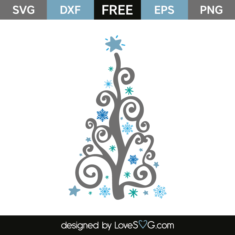 Download Snowflakes Christmas Tree Lovesvg Com PSD Mockup Templates