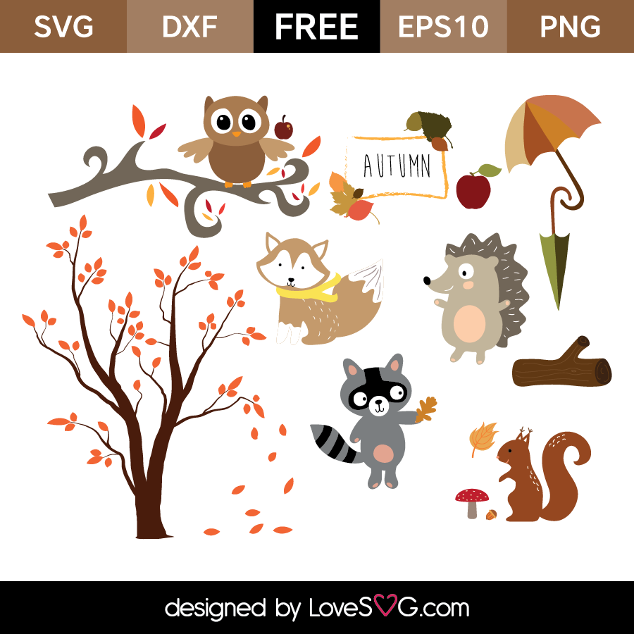 Download Autumn Forest Animals Lovesvg Com