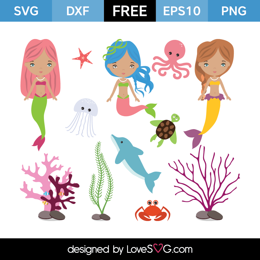 Download Mermaids Lovesvg Com SVG, PNG, EPS, DXF File