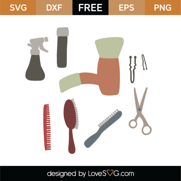 Free Hairstyle Elements SVG Cut File - Lovesvg.com