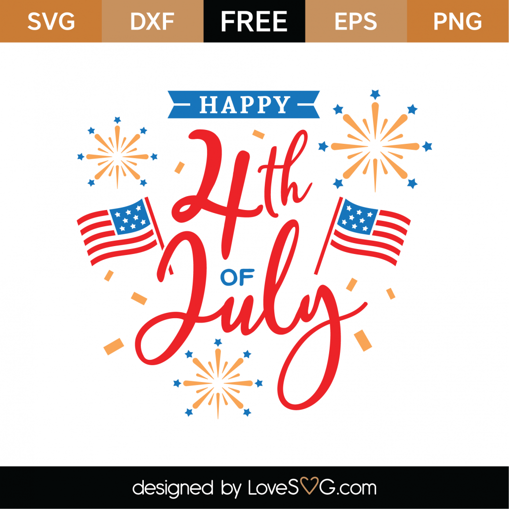 Free Happy 4th Of July SVG Cut File Image