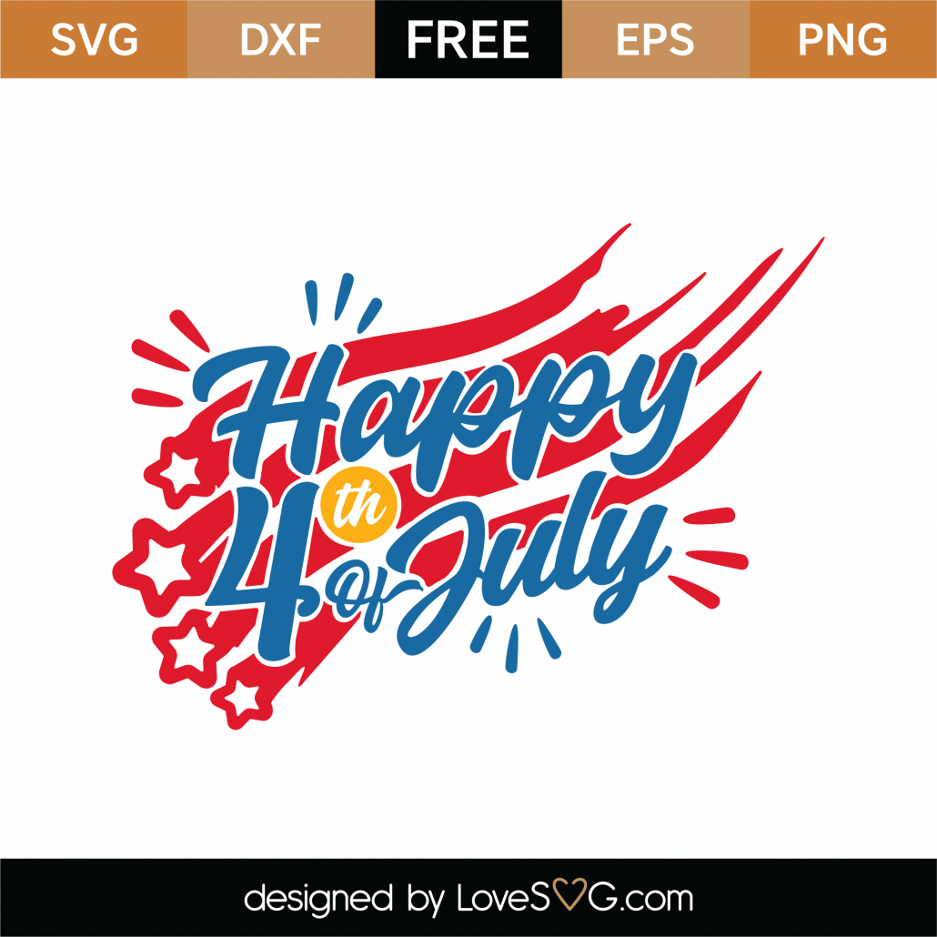 Happy 4th of July SVG Cut File Image