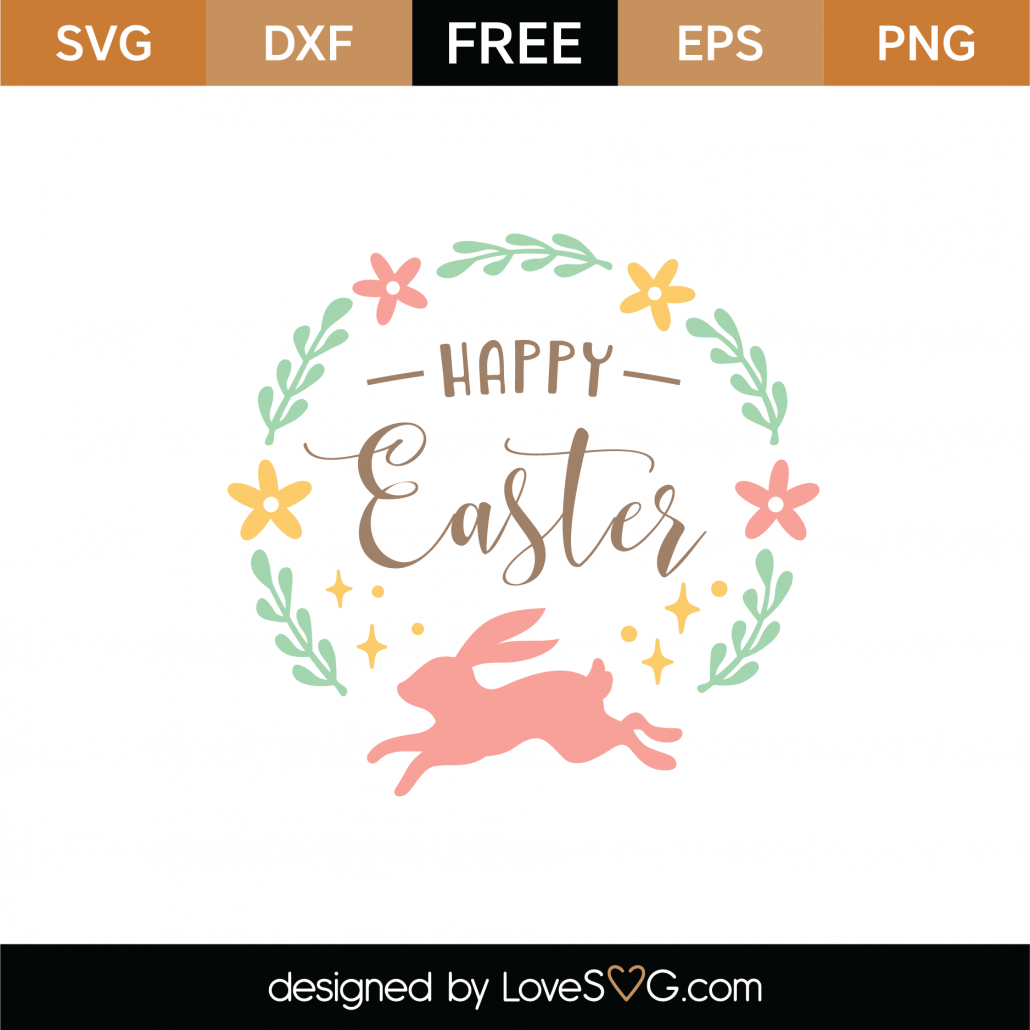 Free Happy Easter Monogram SVG Cut File - Lovesvg.com
