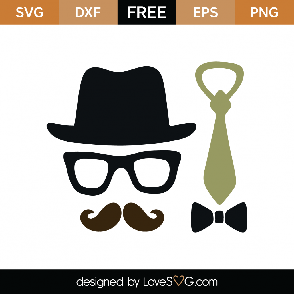 Free Hat And Tie Svg Cut File Lovesvg Com