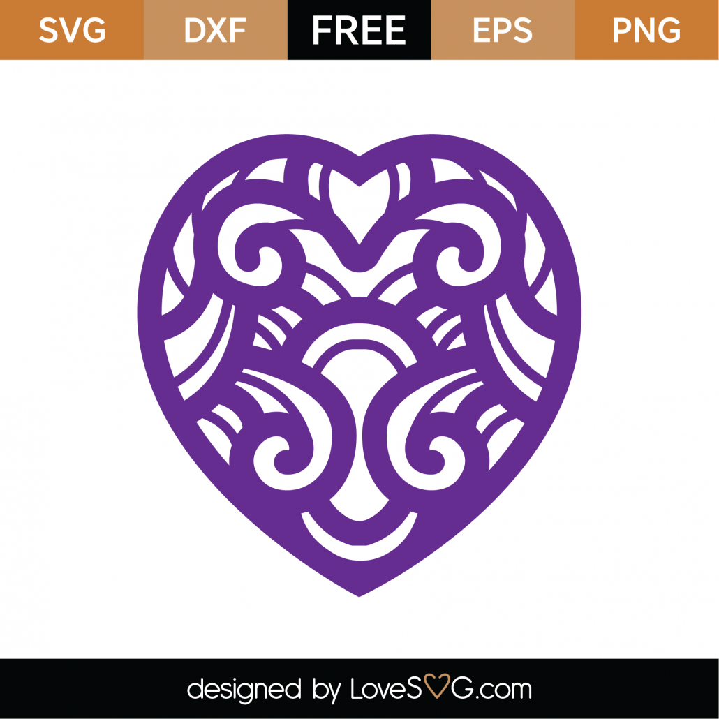 Download Free Heart Mandala SVG Cut File - Lovesvg.com