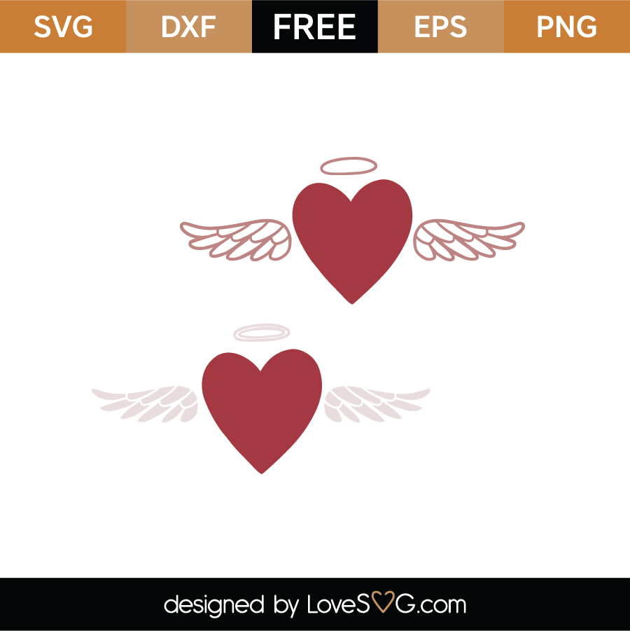 Download Free Heart Angels SVG Cut File - Lovesvg.com