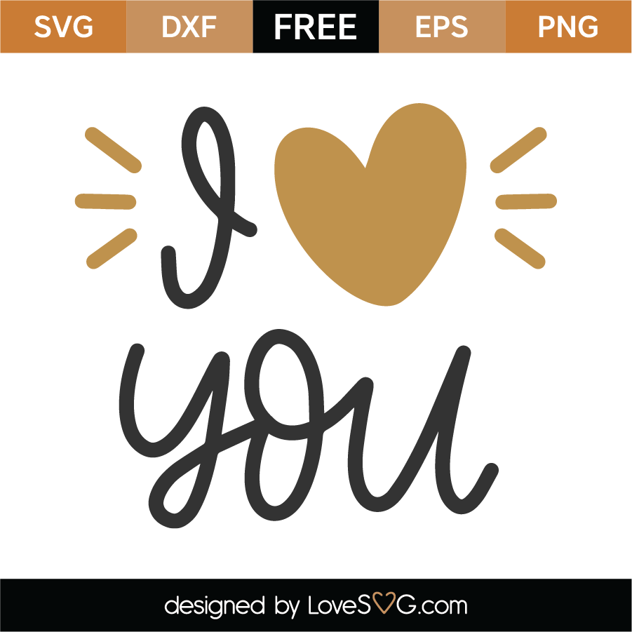 Free I Love You SVG Cut File - Lovesvg.com